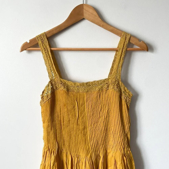 Aritzia Wilfred La Boheme  Leone Dress Golden Yellow Size XS - Picture 5 of 8